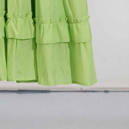 Short Sleeve Stringy Selvedge Round Neck Midi Dress