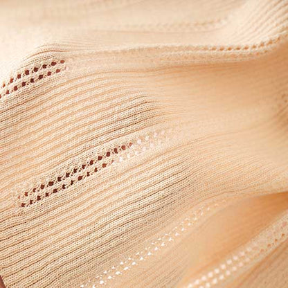 Short Sleeves Knitted Midi Dress Beaded Collar Body-Con Long Dress