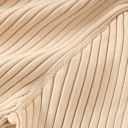 Short Sleeves Knitted Midi Dress Beaded Collar Body-Con Long Dress