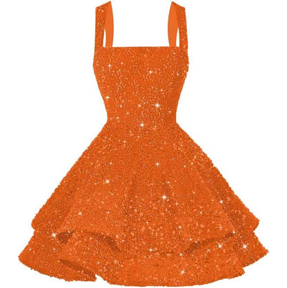 Short Sparkly Homecoming Dresses Sweet 16 Tiered Short Cocktail Party Gown