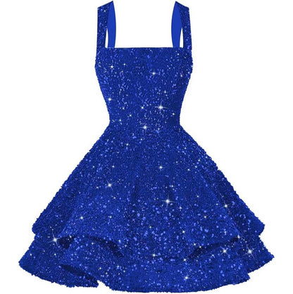 Short Sparkly Homecoming Dresses Sweet 16 Tiered Short Cocktail Party Gown