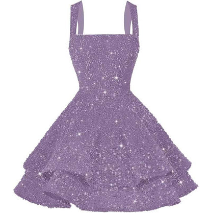 Short Sparkly Homecoming Dresses Sweet 16 Tiered Short Cocktail Party Gown