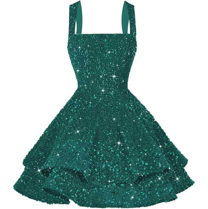 Short Sparkly Homecoming Dresses Sweet 16 Tiered Short Cocktail Party Gown