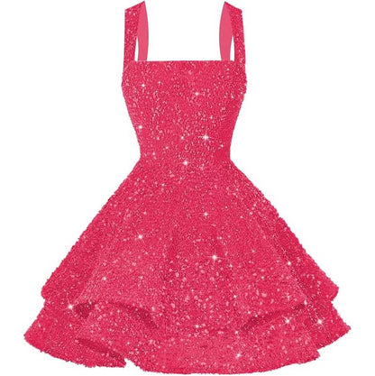 Short Sparkly Homecoming Dresses Sweet 16 Tiered Short Cocktail Party Gown
