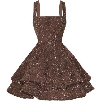 Short Sparkly Homecoming Dresses Sweet 16 Tiered Short Cocktail Party Gown