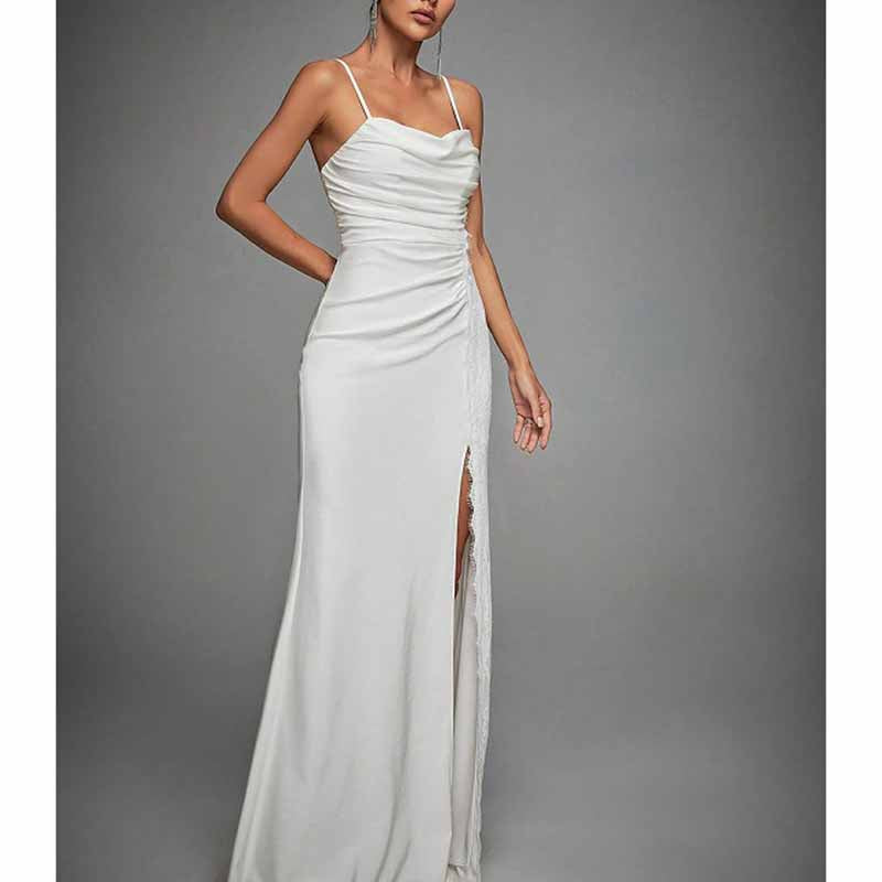 Simple Spaghetti Strap A-Line Prom Dress – Wedding Guest & Bridal Party Dress