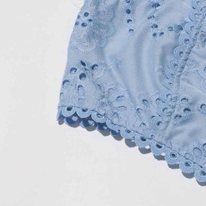 Sleeveless Embroidered Two Piece Long Skirt Suit