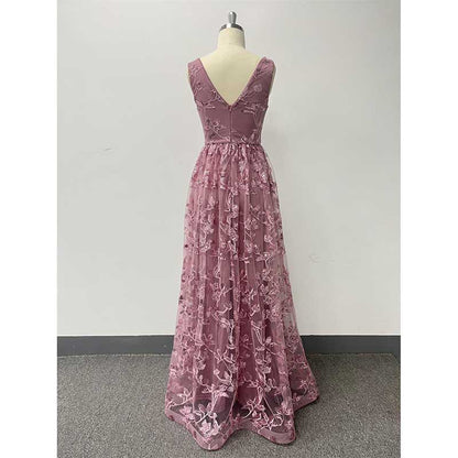 Sleeveless Sequin V-Neck Long Prom Dress Event Dress Wedding Ball Gown Dress