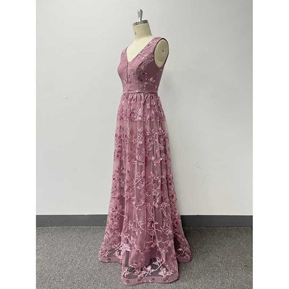 Sleeveless Sequin V-Neck Long Prom Dress Event Dress Wedding Ball Gown Dress