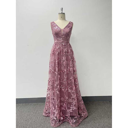 Sleeveless Sequin V-Neck Long Prom Dress Event Dress Wedding Ball Gown Dress