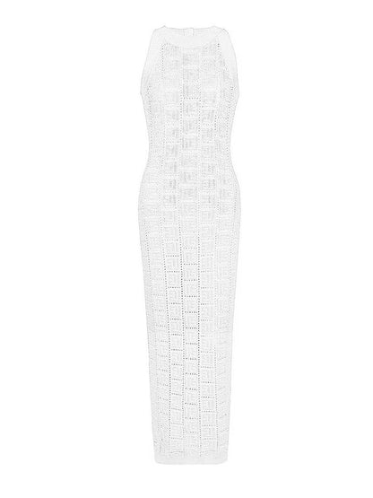 Sleveless Knitted Halter-Neck Midi Dresses