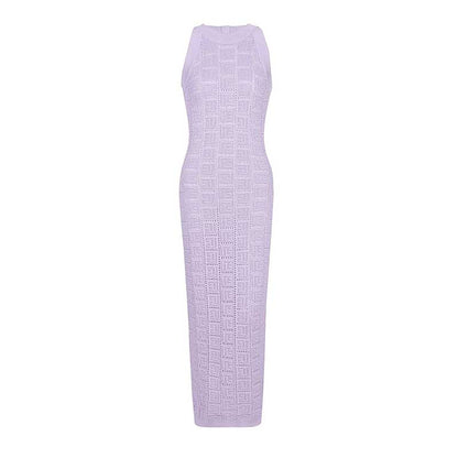 Sleveless Knitted Halter-Neck Midi Dresses