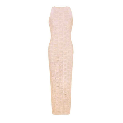 Sleveless Knitted Halter-Neck Midi Dresses