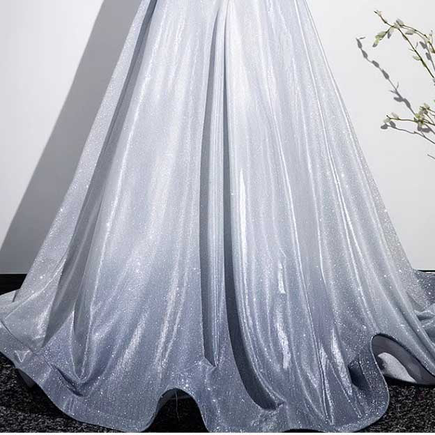 Sparkly Off The Shoulder Gradient Prom Dress A-Line Formal Evening Dress