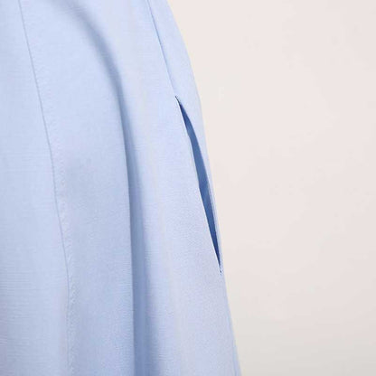 Square-Neck Belted Midi Dress