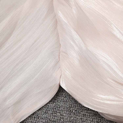 Trendy Stand Collar Ruffle Long Sleeve Dress with Waist Shaping