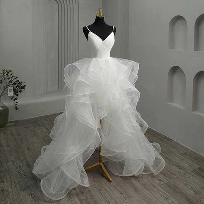 Strapless A Line Tulle Wedding Dress Bridal Ball Gown