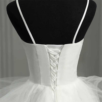 Strapless A Line Tulle Wedding Dress Bridal Ball Gown