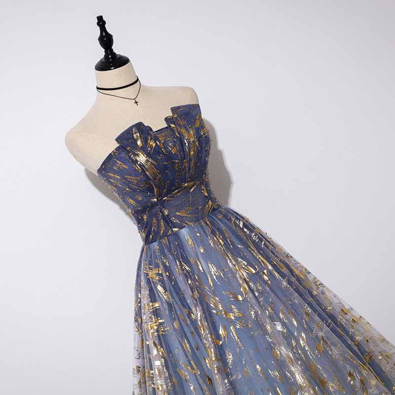 Strapless Ball Gown Gradient Blue Long Party Dress Tulle Prom Dress SD Dresscode & Fashiontrends Strapless Ball Gown Gradient Blue Long Party Dress Tulle Prom Dress SD Dresscode & Fashiontrends
