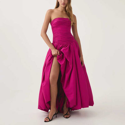 Strapless Bubble Hem Maxi Dress