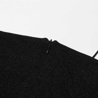 Strapless Off-Shoulder A-Line long-sleeved Dress Pin-tucked Maxi Dress