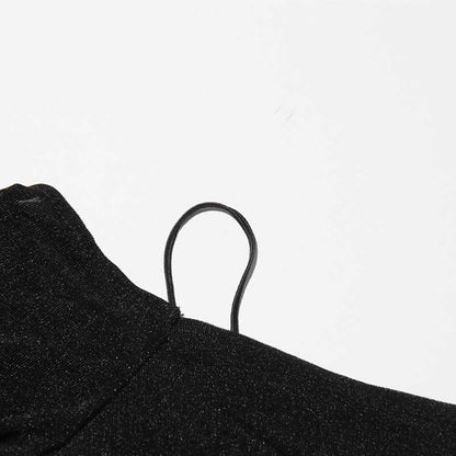 Strapless Off-Shoulder A-Line long-sleeved Dress Pin-tucked Maxi Dress