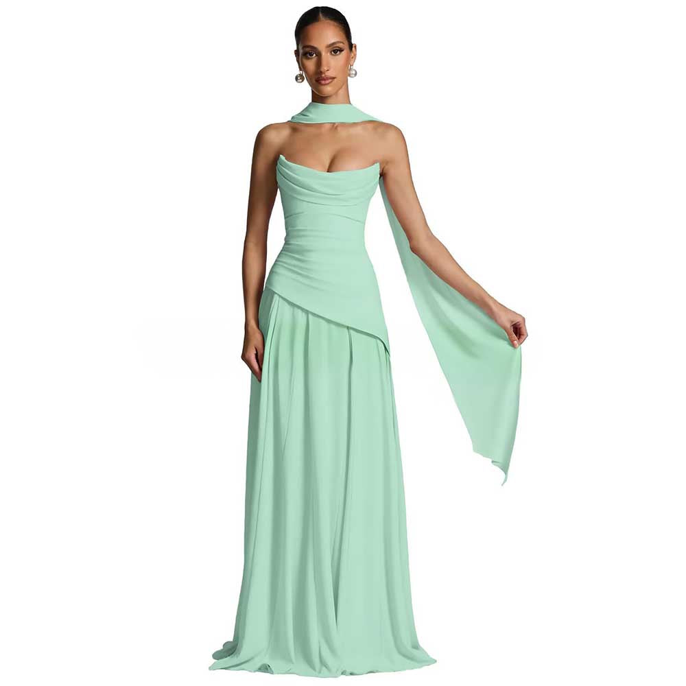 Strapless Prom Gown | Luxury Sleeveless Maxi Dress for Evening Events & Vacation