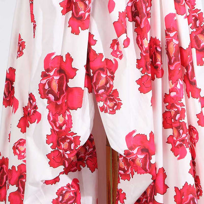 Strapless Ruched Floral-print Maxi Dress