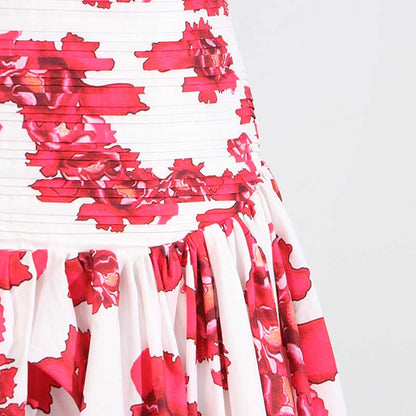 Strapless Ruched Floral-print Maxi Dress