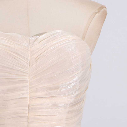 Strapless Ruched Ruffle Maxi Dress