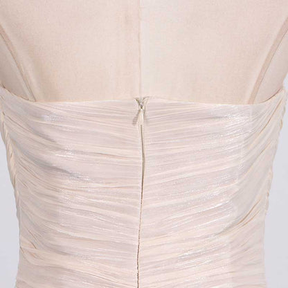 Strapless Ruched Ruffle Maxi Dress