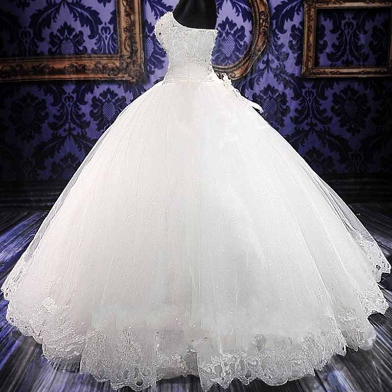 Sweetheart Bridal Ball Gown Lace-Up Crystal Embellished Wedding Dress