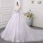 Sweetheart Wedding Dresses for Bride Backless Tulle Beaded Bridal Gowns Fall / Winter Wedding