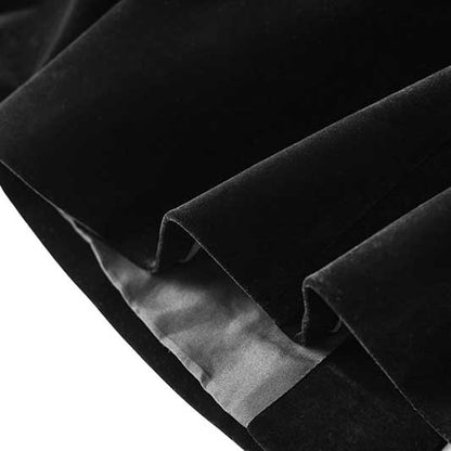 Tailored Velvet Coat+Skirt Set Dark Green Hand-Beaded Mini Skirt Suit