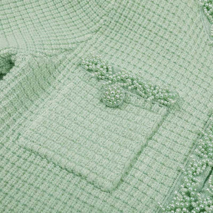 Testured Beaded Knit Mini Dress