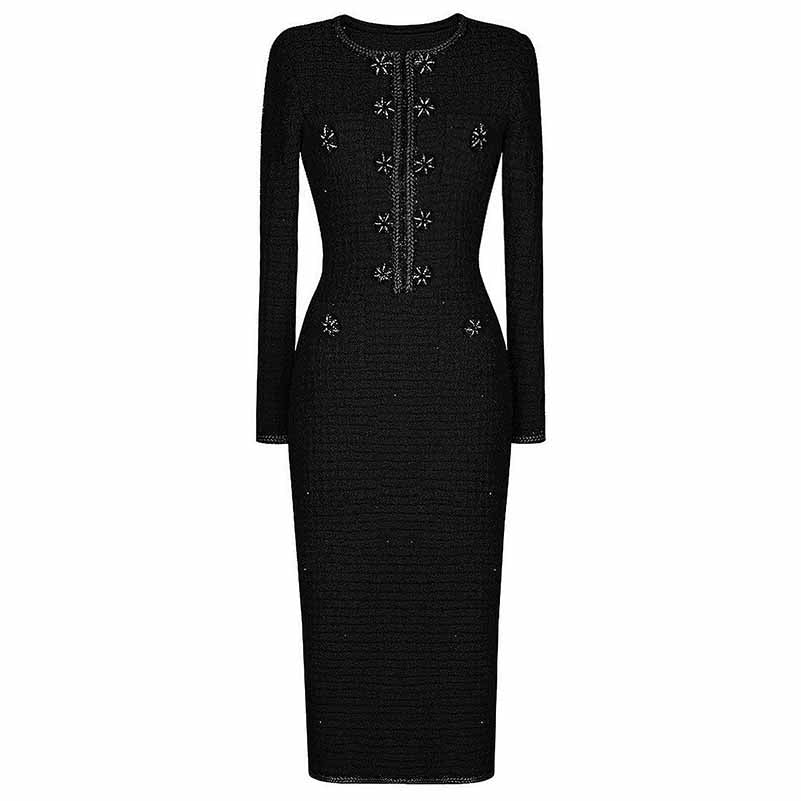 Textured Knitted Midi Dress