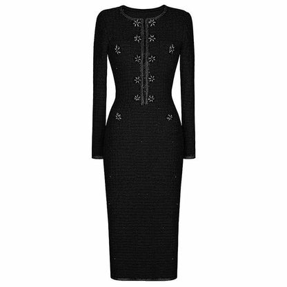 Textured Knitted Midi Dress