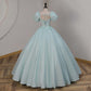 Turquoise Ball Gown Long Prom Dress Sweet 16 Ball Gown Quinceanera Dress