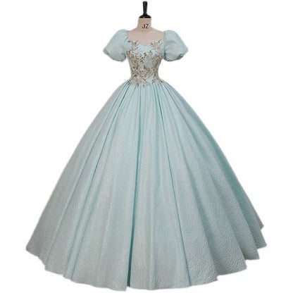 Turquoise Ball Gown Long Prom Dress Sweet 16 Ball Gown Quinceanera Dress