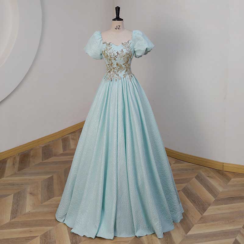 Turquoise Ball Gown Long Prom Dress Sweet 16 Ball Gown Quinceanera Dress