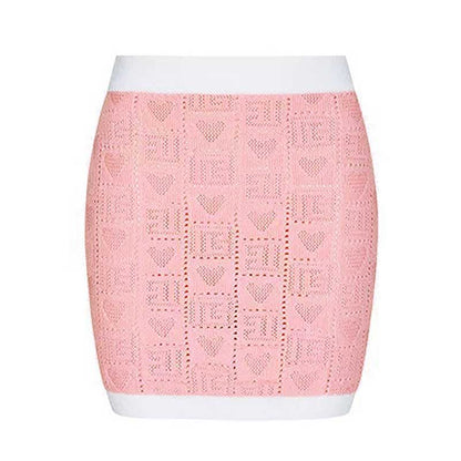 Two-Tone Knit Crop Top + Mini Skirt Suit With Cardigan Jacket 3 Pieces Set