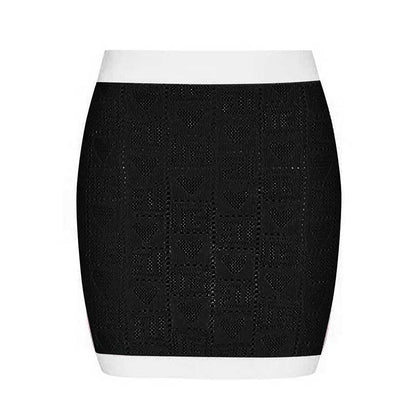 Two-Tone Knit Crop Top + Mini Skirt Suit With Cardigan Jacket 3 Pieces Set