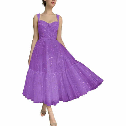 Teens Sparkly Starry Tulle Prom Dresses A Line Homecoming Dresses Formal Evening Gowns