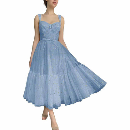 Teens Sparkly Starry Tulle Prom Dresses A Line Homecoming Dresses Formal Evening Gowns