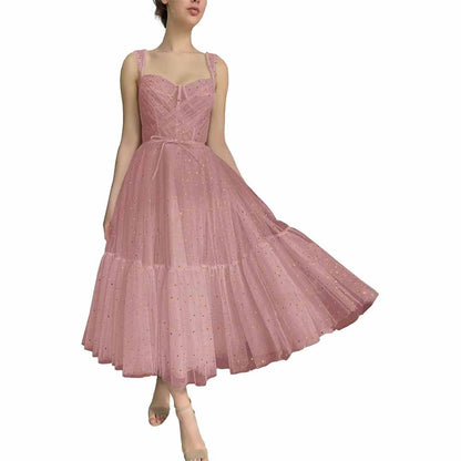 Teens Sparkly Starry Tulle Prom Dresses A Line Homecoming Dresses Formal Evening Gowns