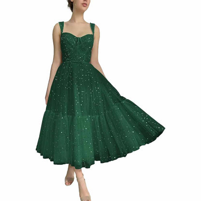 Teens Sparkly Starry Tulle Prom Dresses A Line Homecoming Dresses Formal Evening Gowns