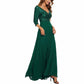 Women's 3/4 Sleeve Formal Dresses V Neck Evening Gowns