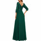 Women's 3/4 Sleeve Formal Dresses V Neck Evening Gowns
