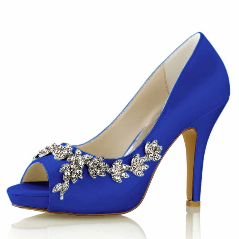 Wedding Heels Platform Stiletto Shoes Peep Toe Pumps 3.94 inch Heels for Dress