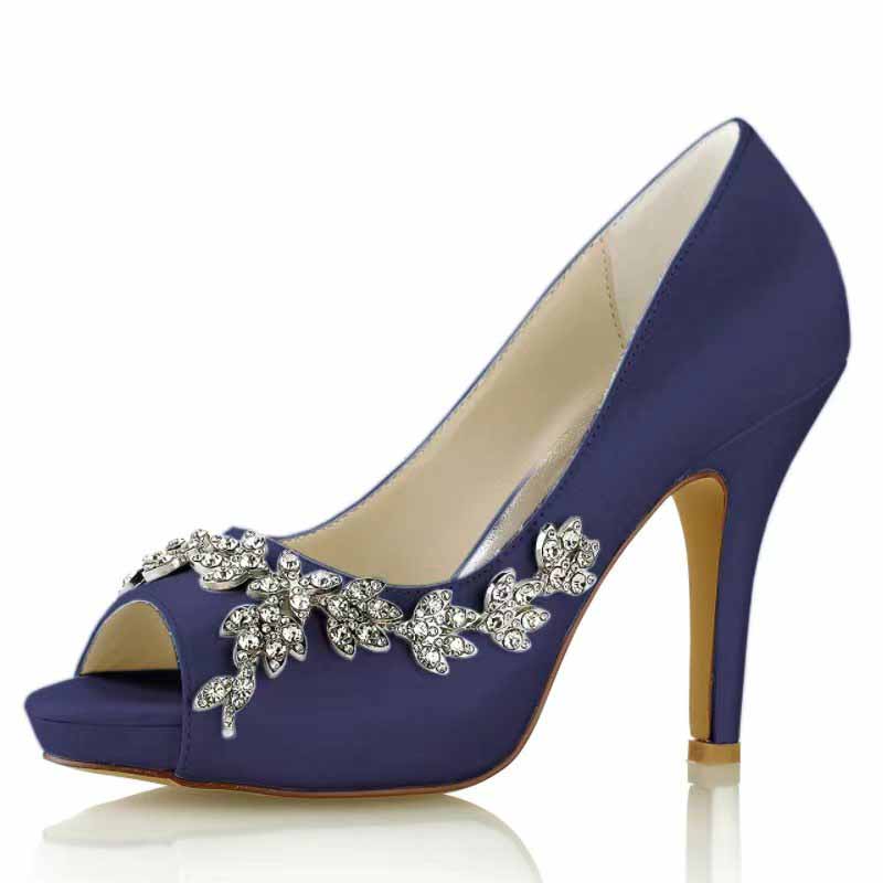 Wedding Heels Platform Stiletto Shoes Peep Toe Pumps 3.94 inch Heels for Dress